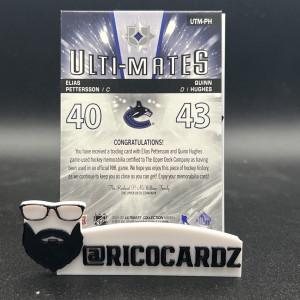 2021-22 UD Ultimate Collection Pettersson/Hughes Ulti-mates Jersey back