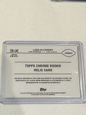 2024 Topps Chrome Relic Ladd McConkey Rookie back