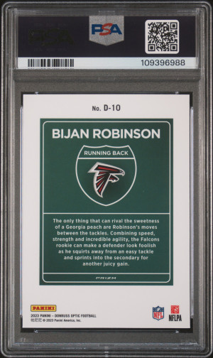 2023 Panini Donruss Optic Downtown! Bijan Robinson back