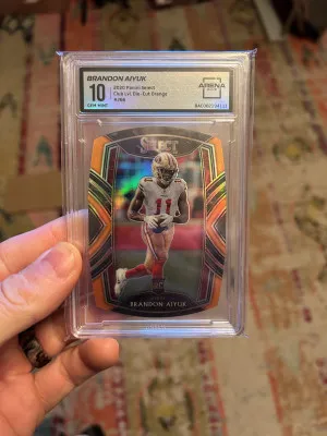 Brandon Aiyuk RC 2020 Select Orange Die Cut Gem 10 front