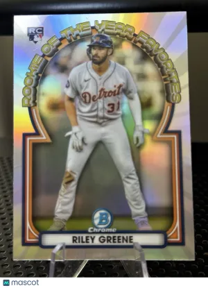 2023 Bowman - Rookie of the Year Favorites Riley Greene #ROYF-6 (RC) Tigers front