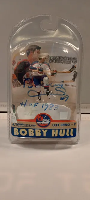 2007 McFarlane Toys Bobby Hull Signed Toy Sealed Inscribed HOF 1983 front