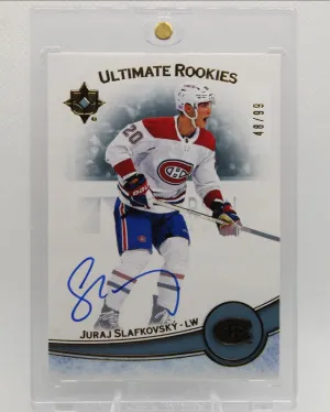 JURAJ SLAFKOVSKY 2022 UD ULTIMATE COLLECTION #189 ULTIMATE ROOKIES AUTO 48/99 front