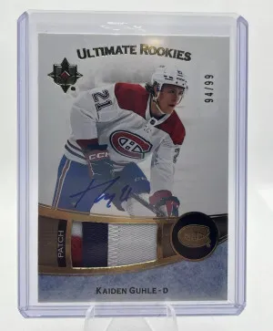 KAIDEN GUHLE 2022-23 Upper Deck Ultimate ULTIMATE ROOKIES 94/99 3 COLOR RPA front