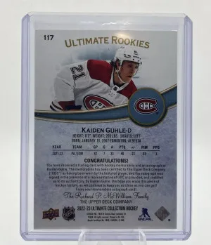 KAIDEN GUHLE 2022-23 Upper Deck Ultimate ULTIMATE ROOKIES 94/99 3 COLOR RPA back