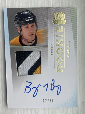 Byron Bitz 2009-10 Upper Deck The Cup Patch Auto 32/61 front