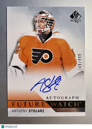 2015-16 SP Authentic Anthony Stolarz Rookie Future Watch Auto /999 front