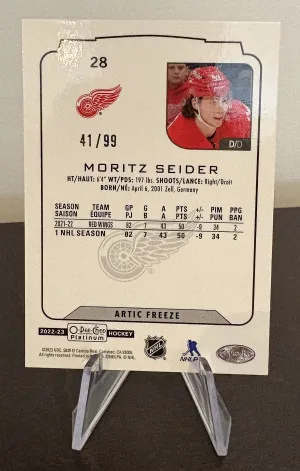 22-23 OPC Platinum - Arctic Freeze - Moritz Seider /99 back