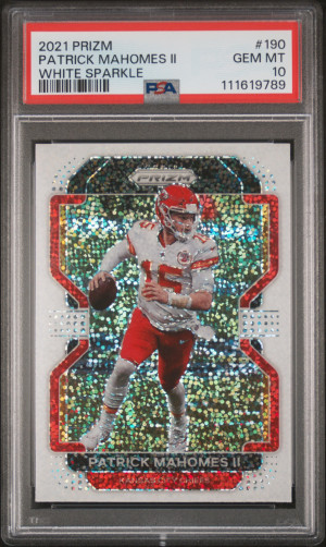 2021 Panini Prizm Patrick Mahomes White Sparkle front