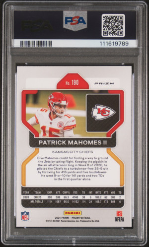 2021 Panini Prizm Patrick Mahomes White Sparkle back