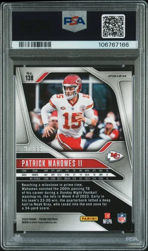 2024 Panini Prizm Patrick Mahomes Ii No Huddle Blue back