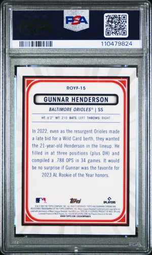 2023 Bowman Mega Box Chrome Roy Favorites Gunnar Henderson back