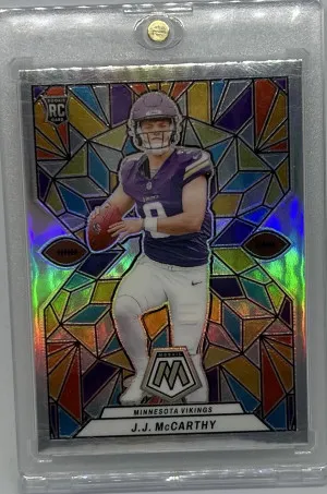 2024 Mosaic Football J.J McCarthy Stained Glass Sp front