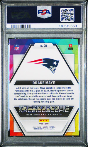2024 Panini Mosaic Kaleidoscopic Drake Maye back