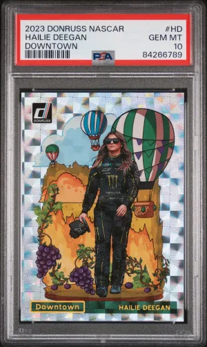 2023 PANINI DONRUSS NASCAR DOWNTOWN #HD HAILIE DEEGAN PSA 10 front
