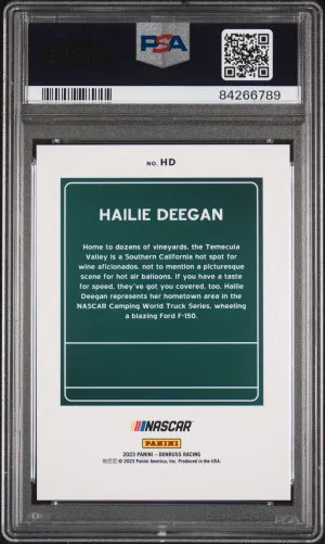 2023 PANINI DONRUSS NASCAR DOWNTOWN #HD HAILIE DEEGAN PSA 10 back