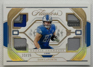 2023 flawless Sam laporta Rookie showcase patch /25 front