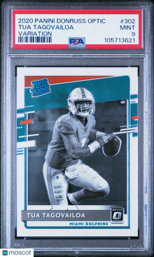 2020 Panini Donruss Optic Tua Tagovailoa Mint Parallel/Variety Rookie PSA 9 front
