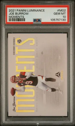 2021 Panini Luminance Moments Joe Burrow Moments front