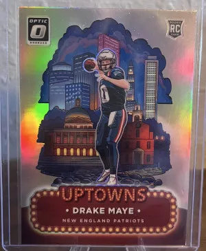 2024 Panini Donruss Optic Drake Maye Uptowns RC #4 Case Hit SSP Patriots front