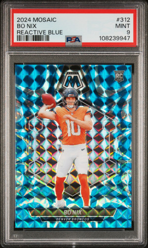 2024 Panini Mosaic Bo Nix Reactive Blue front