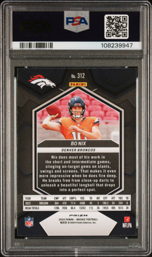 2024 Panini Mosaic Bo Nix Reactive Blue back