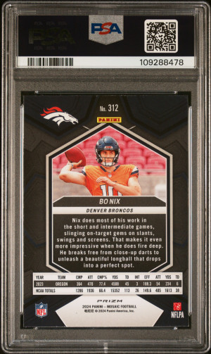 2024 Panini Mosaic Bo Nix Green back