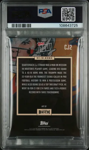 2023 Topps Now X Tyson Beck X C.j. Stroud C.j. Stroud back