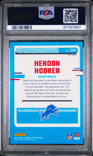 2023 Panini Donruss Optic Hendon Hooker Holo back