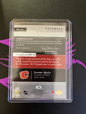2006-07 Ultimate Jarome Iginla auto /52 back