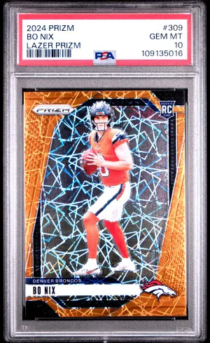 2024 Panini Prizm Bo Nix Lazer Prizm front
