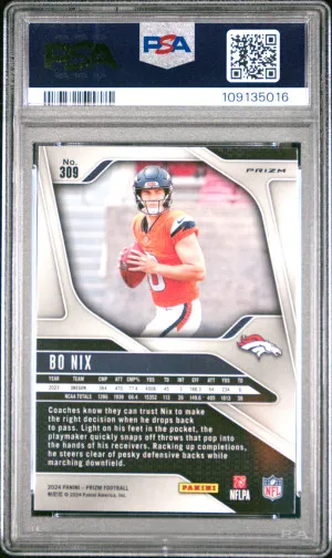 2024 Panini Prizm Bo Nix Lazer Prizm back