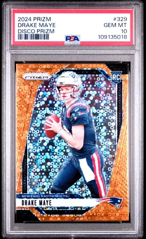 2024 Panini Prizm Drake Maye Disco Prizm front