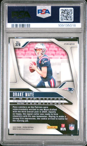 2024 Panini Prizm Drake Maye Disco Prizm back