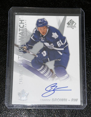 2016-17 SP Authentic Rookie Connor Brown Future Watch Auto RC /999 Edmonton Oilers front