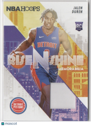 2022-23 Panini NBA Hoops Jalen Duren #RS-JD RC Memorabilia front