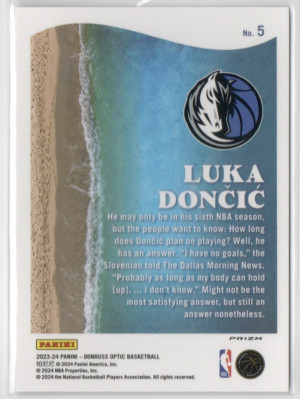 2023-24 Panini Donruss Optic Prizm Luka Dončić #5 back