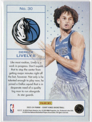 2023-24 Panini Court Kings Dereck Lively II #C-2 RC back