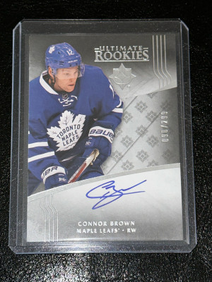 2016-17 UD Ultimate Collection Rookie Connor Brown SP Auto RC /299 Edmonton Oilers front