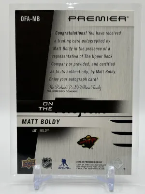 2023-24 Premier Matt Boldy #OFA-MB On The Forefront Auto /125 back