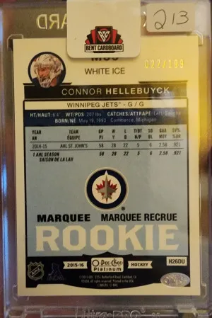 Connor Hellebuyck Rookie /199 back