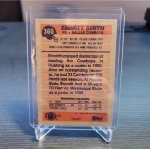 1991 Topps #360 Emmitt Smith back