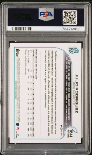2022 Topps Update Julio Rodriguez Gold Foil back