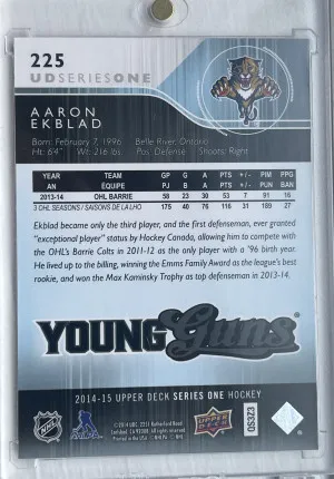 2014-15 Upper Deck Young Guns Aaron Ekblad # 225 back