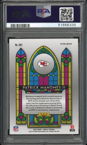 2020 Panini Mosaic Stained Glass Patrick Mahomes Ii Stained Glass back