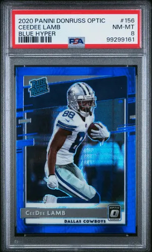 2020 Panini Donruss Optic Ceedee Lamb Blue Hyper front