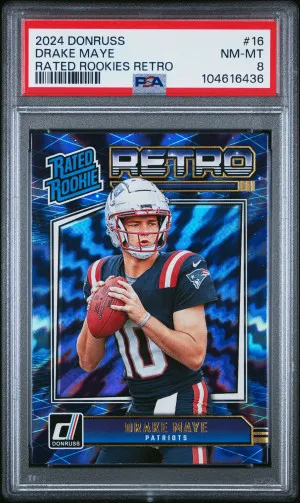 2024 Panini Donruss Rated Rookies Retro Drake Maye front