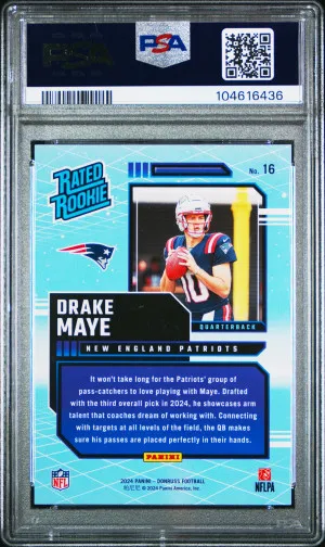 2024 Panini Donruss Rated Rookies Retro Drake Maye back