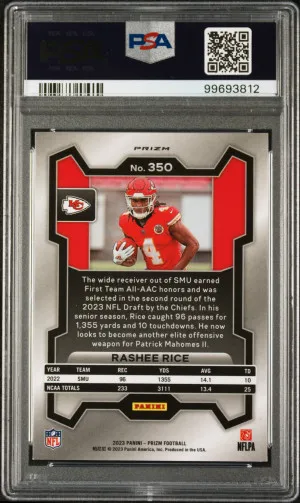 2023 Panini Prizm Rashee Rice Lazer Prizm RC PSA 10 back