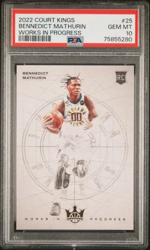 2022 Panini Court Kings Works In Progress Bennedict Mathurin RC PSA 10! front